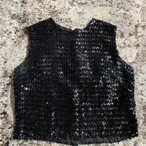 Late 50's/Early 60's Black Sequined Sleeveless Top